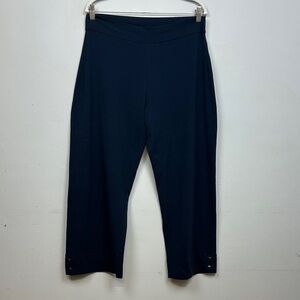 CAbi Pull On Style Cotton Spandex Wide Leg Cropped Pants Sz L